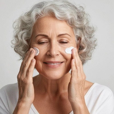 Person applying moisturizer to dry skin